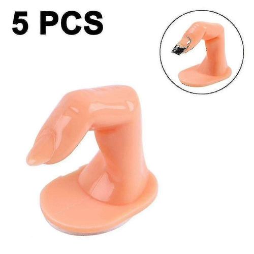5 Pièces Pratique Manucure Doigts Avec Faux Ongles Entraînement Doigts Compatible Avec Acrylique Gel Nail Art Main Nail Art Formation Affichage Décoration 