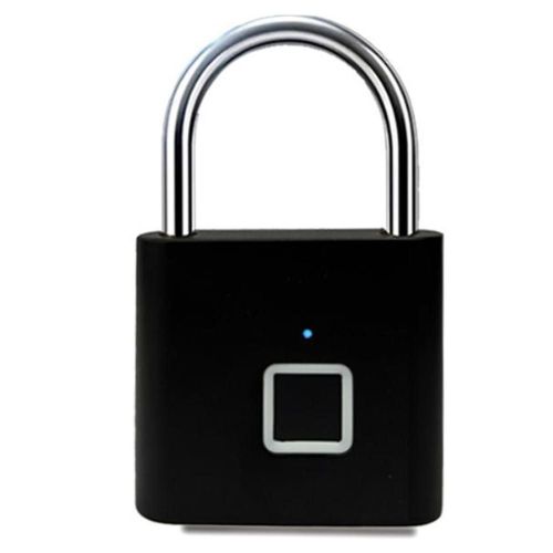 Serrure à empreintes digitales Serrure électronique à empreintes digitales Cadenas extérieur étanche et antirouille noir