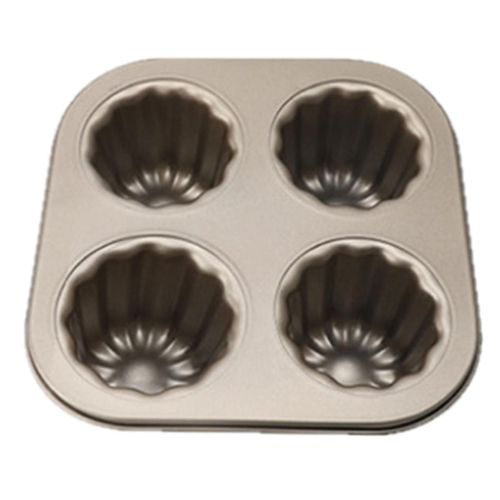Moule À Gâteau Canele À 4 Cavités, Moule À Canele Antiadhésif Pour Moule Caneles En Acier Au Carbone Au Four