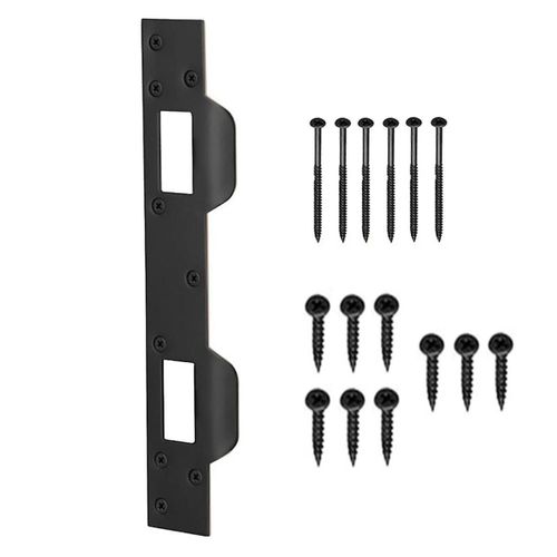 Gâche de porte Plaque de renfort - Dispositifs de sécurité de porte d¿entrée Plaques métalliques Loquet de porte noir