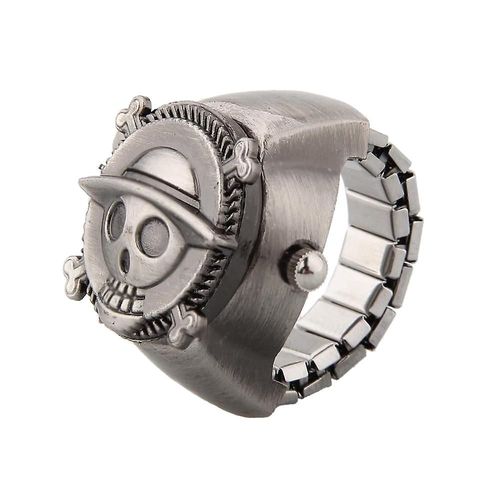Vintage Mignon Pirate Métal Poche Doigt Bague Montre