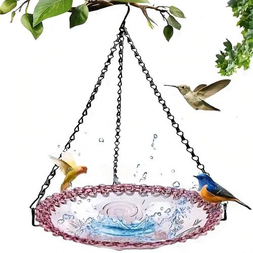 2PCS Extérieur Suspendu Mangeoire À Oiseaux Décoration De Jardin Plateau De Bain D¿oiseaux Buveur D¿eau Mangeoire Pour Oiseaux Pour Animaux De Compagnie, D