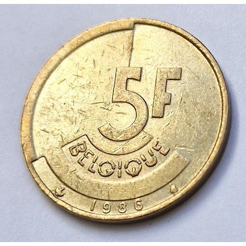 Pièce De Monnaie 5 Francs Baudouin 1er 1986 Belgique (En Français)