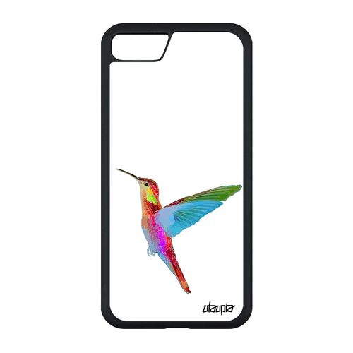 Coque En Silicone Iphone Se 2022 Colibri Animaux Oiseau Fleurs Animal Plumes Design De Protection Personnalisé Orange Portable