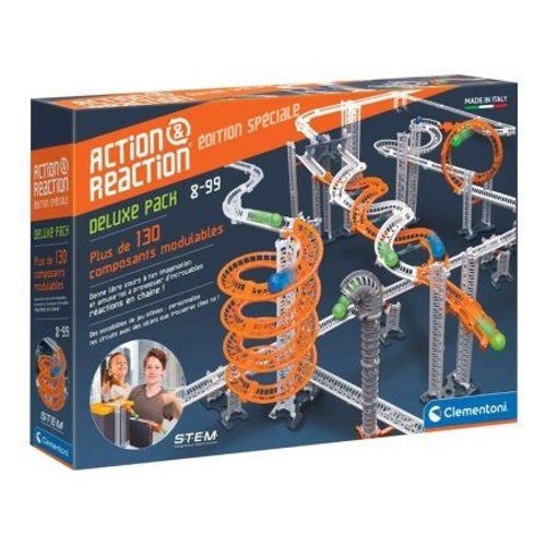 Maxi Coffret Deluxe Action Et Reaction, Edition Speciale - Plus De 130 Composants - Circuit Billes Stem - Set Jeu Construction Et Carte