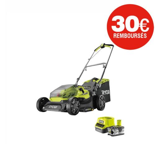 Tondeuse poussée RYOBI 18V One+ - 1 Batterie 4.0Ah - Chargeur - RY18LM37A-140