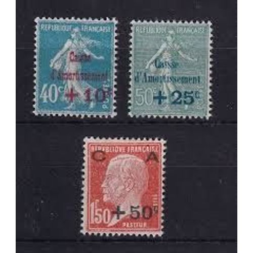 Type Semeuse Et Pasteur Avec Syrcharge Au Profit De La Caisse D'amortissement Série Complète Année 1927 N° 246 247 248 Yvert Et Tellier Luxe