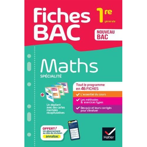 Fiches Bac - Maths 1re Générale (Spécialité)