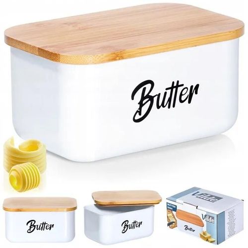 Beurrier Blanc Avec Bambou 15x10x7.5cm