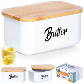 Beurrier Blanc Avec Bambou 15x10x7.5cm