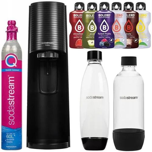 SodaStream Terra Black une bouteille + SodaStream Black bouteille (dek) + Bolero