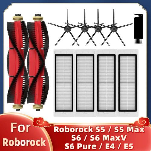 Filtre pour aspirateur Robot Xiaomi Mi 1/1S SDJQR01RR SDJQR02RR SDJQR03RR Roborock E2 E3 E4 E5 S4 S4 Max S5, brosse latérale principale-Set K