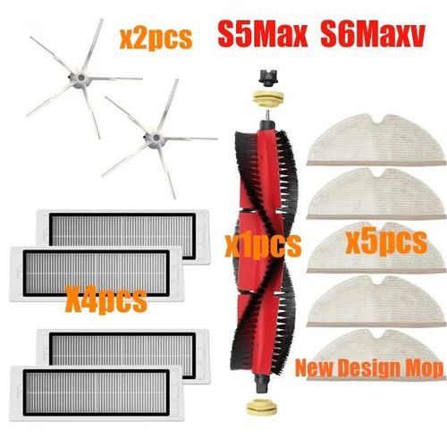 Filtre HEPA pour Xiaomi Roborock S50, S51, S55, S5 Max, brosse principale, vadrouille, brosse latérale, station d'accueil pure, pièces d'aspirateur MaxV E25, E35, S60-S5Max-1425W