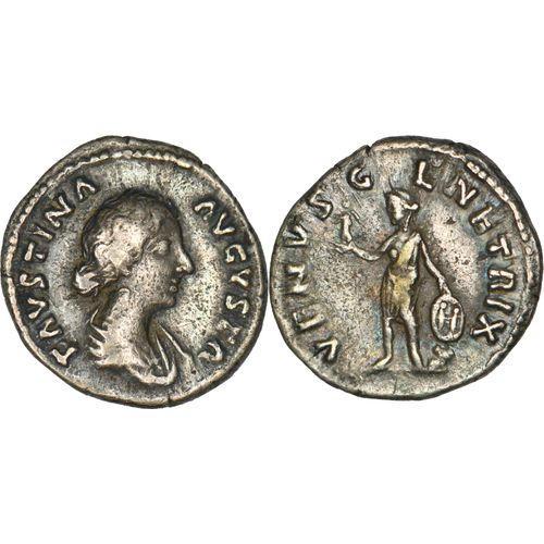 Rome - Denier - Faustine Jeune - 161 Ad - Venvs Genetrix - Bouclier Avec Dioscures - Ric.734 - 24-334