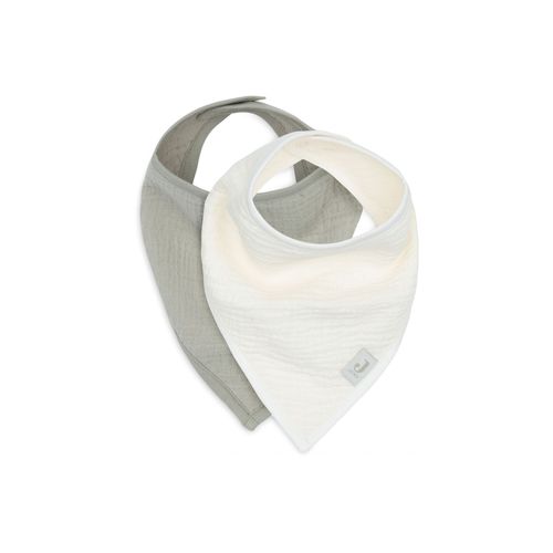 Lot De 2 Bavoirs Bandana Gaze De Coton Olive Green & Oatmeal - Jollein