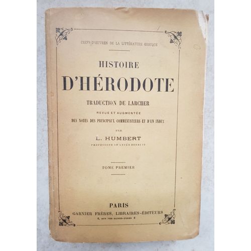 Histoire D'hérodote. Tome Premier.