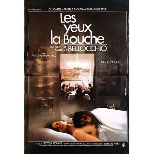 *** Les Yeux La Bouche De Marco Bellocchio - 1982 - Lou Castel - Ángela Molina - Emmanuelle Riva - Michel Piccoli - Affiche De Cinéma Originale - 42 X 60 (Landi) - Bon Etat ***
