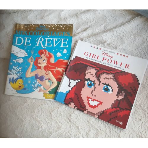 Lot De 2 Livres De Coloriages Princesses Disney La Petite Sirène Dessins Anti Stress Mandalas Numéros D'art Pour Adultes Enfants Adolescents