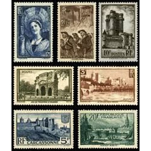 Champenoise-Orange-Mineurs-Avignon-Carcassonne-Vincennes-Saint Malo Série Complète Année 1938 N° 388 389 390 391 392 393 394 Yvert Et Tellier Luxe