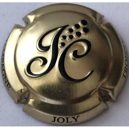 Capsule De Champagne Joly N°34 Estampée Or Lettres Jc Noires En Relief
