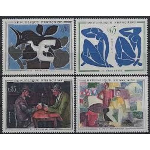 Art : Oeuvres De Georges Braque, Henri Matisse, Paul Cézanne, Roger De La Fresnaye Série Complète Année 1961 N° 1319 1320 1321 1322 Yvert Et Tellier Luxe
