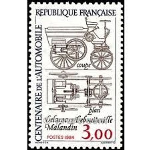 Centenaire De L'automobile Année 1984 N° 2341 Yvert Et Tellier Luxe