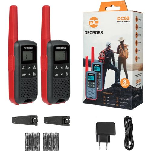 Station Radio Portable Pmr Pni Decross Dc63 Bleu, 446Mhz, 0,5W, 16Ch, 1000Mah Nimh, Ipx4, Lot De 2 Pièces