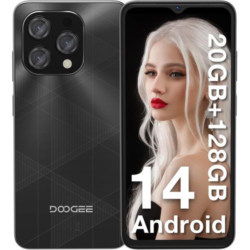 N55 Plus Telephone Portable 20Gb Ram+128Gb Rom(Tf 1Tb) Android 14 Smartphone Pas Cher, Écran 6.56"" Hd+ 90Hz, 13Mp+8Mp, 5150Mah, Octa Core, 4G Lte/5G Wifi/Otg/Widevine L1, Noir