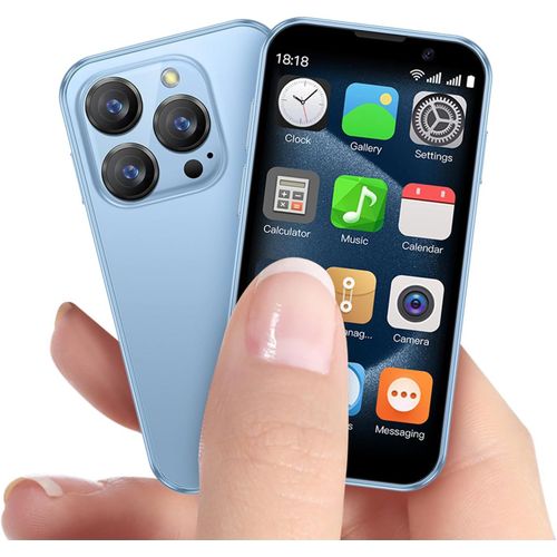 Bezosmax I Mini Smartphone,3G Petit Smartphone Debloqué,3.0"" Hd Écran,Téléphone Portable Pas Cher,Double Sim,2Gb Ram+16Gb Rom Reconnaissance Faciale,Téléphone Pour Enfants De Poche,Android Phone-Bleu