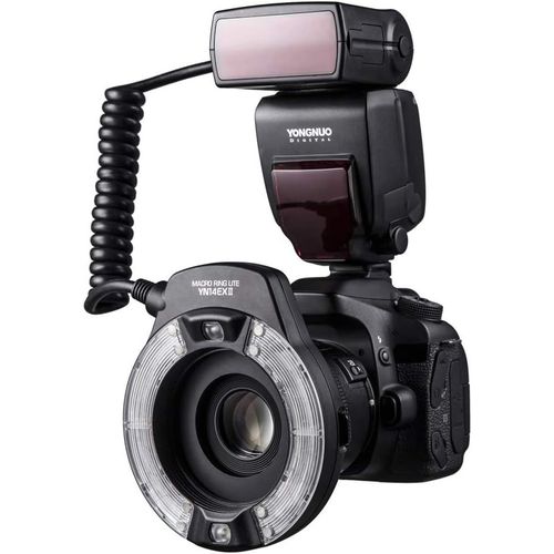Yn14Ex Ii Flash Macro Pour Appareils Photo Reflex Numériques Canon Avec Grand Écran Lcd Bagues D'Adaptation De Température De Couleur Filtres De Sabot Support M/Ttl Flash