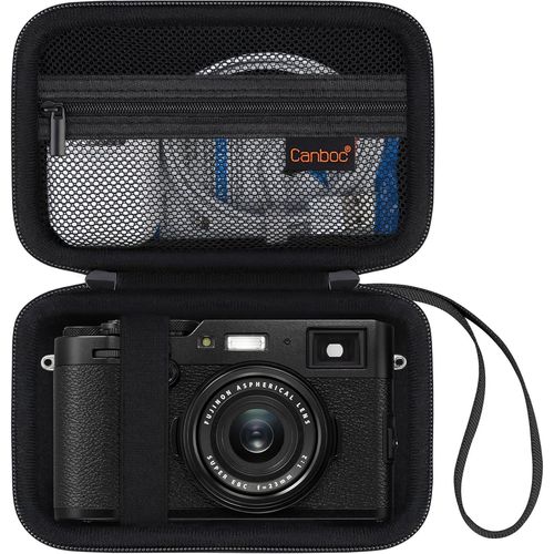 Étui De Transport Pour Appareil Photo Numérique Fujifilm X100V/ X100Vi/X100F/ X100S, Poche Zippée En Maille Pour Câble Usb, Noir (Étui Uniquement)
