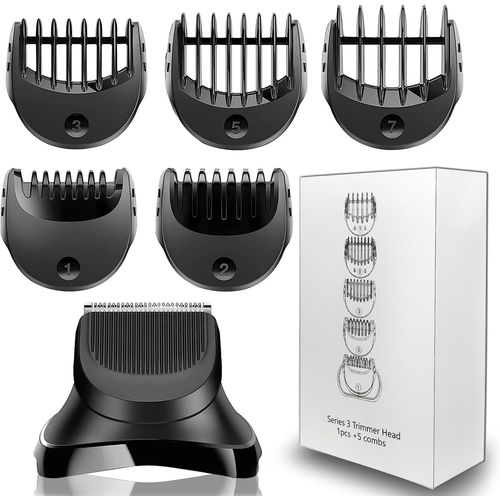 Tête De Remplacement Pour Bra-Un Series 3, Tête Pour Tondeuse À Barbe Et 5 Sabots Compatible Avec Les Rasoirs Series 3 (Bt32)