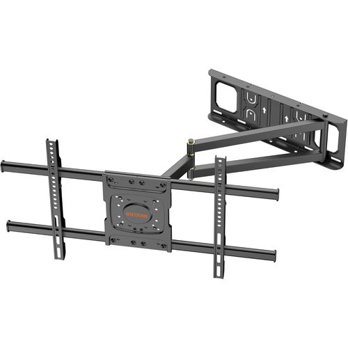 Support Mural Tv Longue Portée Avec Extension De 650Mm, Pivotant Inclinable Et Extensible Pour Téléviseurs Plats Et Incurvés De 32 À 70 Pouces Jusqu'À 35Kg, Max Vesa 600X400Mm