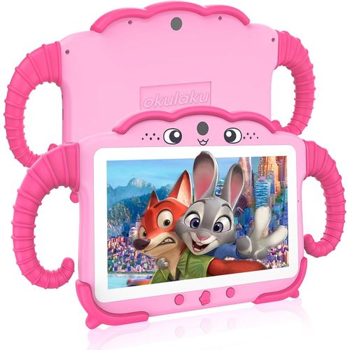 Tablette Pour Enfant 7 Pouces Android Tablette Enfants Avec Wifi Bluetooth Contrôle Parental Logiciel Enfant Pré-Installé Quad Core 32Go Rom Tablette Tactile Educative Youtube Google Play (Rosered)