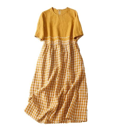 Robe De Maternité Décontractée À Carreaux Pour Femmes,Grande Taille,Vêtements Pour Femmes Enceintes,Nouvelle Marque,Été,2022,Md-04007