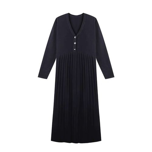 Alterfur S-Robe Éducative Pour Femme Enceinte,Vêtements De Grossesse Doux,Manches Sulf,Col En V,Taille Haute,Printemps Et Automne