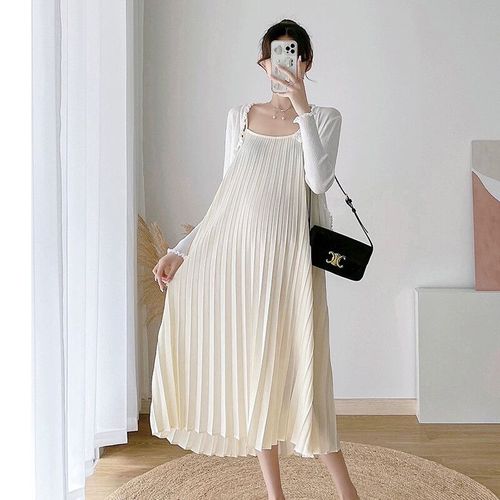 2023 Nouvelle Mode D'été Alterfur S Femmes Brève Adt Version Robes Plissées Femmes Enceintes Vêtements Md-04369