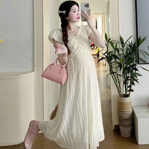 Robe Longue D'été Coréenne Pour Femme Enceinte,Tenue Élégante,Ligne A,Slim,Mode Y2k,Pour Jeune Grossesse,Ixpréchristophe,2024