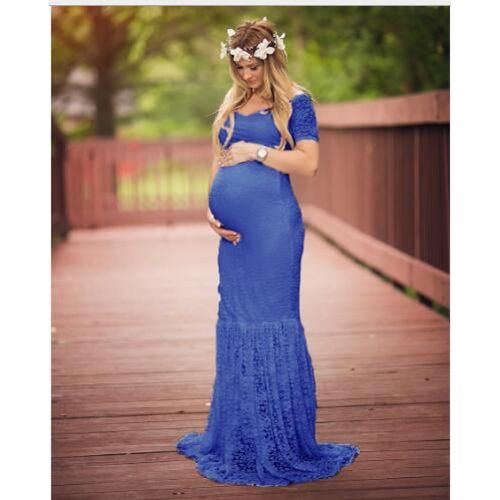 Robe Longue En Dentelle À Col En V Pour Femmes Enceintes,Robe Trompent Maxi,Robe De Soirée De Mariage,Accessoires De Photographie,2020