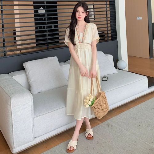 Robe Fantôme Élégante À Franges Pour Femmes Enceintes,Vêtements De Longueur Moyenne,Anti-Âge,À La Mode,Nouvelle Arrivée,2024