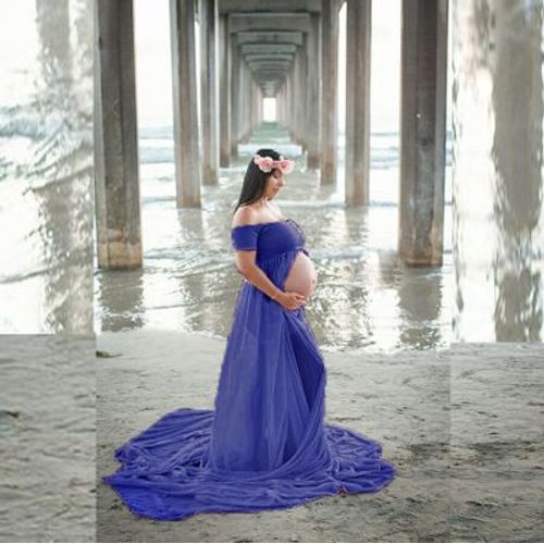 Robe De Grossesse Maxi Sans Épaules Pour Femmes,Accessoires De Photographie De Maternité,Pour Séance Photo