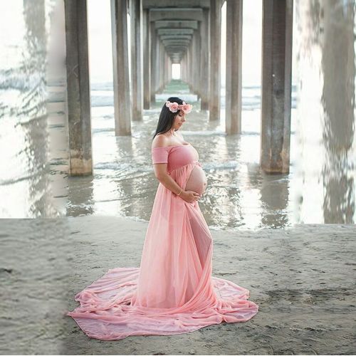 Robe De Grossesse Maxi Sans Épaules Pour Femmes,Accessoires De Photographie De Maternité,Pour Séance Photo