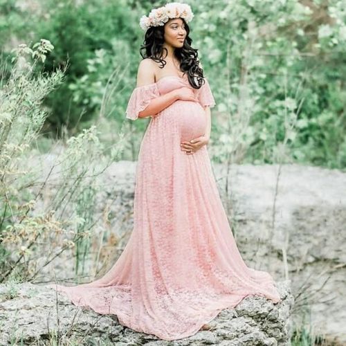 Robe De Mariée D'été En Dentelle Pour Femme Enceinte,Vêtement Éducatif Pour Séance Photo,Ixformelle