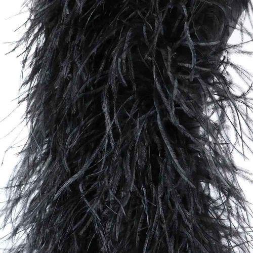 Châle Boa En Plumes D'autruche Pour La Couture,Garniture Pour Robe,Chemise,Haut,Vêtements De Danse,Manches En Plumes,Ceinture,Écharpe,2m,1-10 Rôle - Type Black-1ply