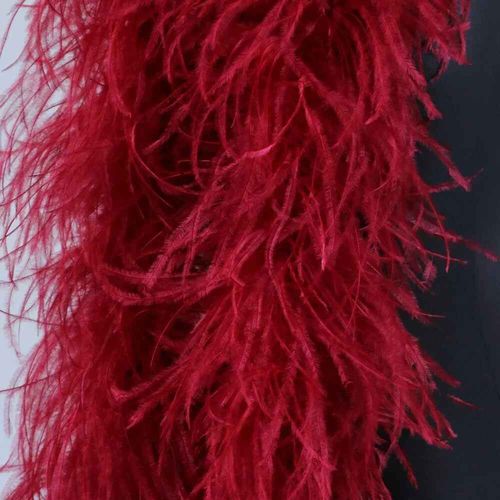 Châle Boa En Plumes D'autruche Pour La Couture,Garniture Pour Robe,Chemise,Haut,Vêtements De Danse,Manches En Plumes,Ceinture,Écharpe,2m,1-10 Rôle - Type Burgundy-4ply