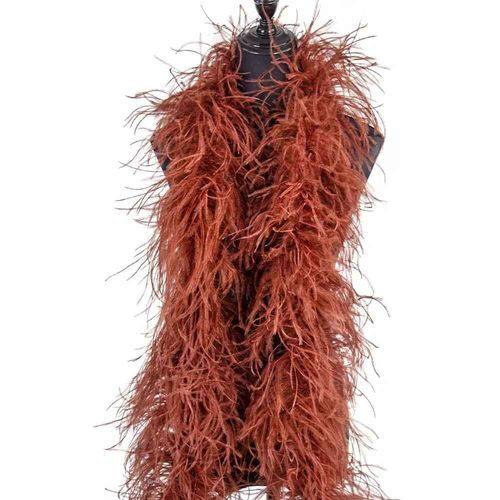 Châle Boa En Plumes D'autruche Pour La Couture,Garniture Pour Robe,Chemise,Haut,Vêtements De Danse,Manches En Plumes,Ceinture,Écharpe,2m,1-10 Rôle - Type Coffee-4ply