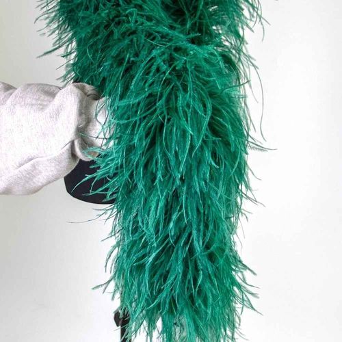 Châle Boa En Plumes D'autruche Pour La Couture,Garniture Pour Robe,Chemise,Haut,Vêtements De Danse,Manches En Plumes,Ceinture,Écharpe,2m,1-10 Rôle - Type Dark Green-1ply