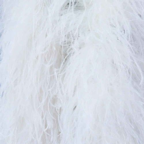 Châle Boa En Plumes D'autruche Pour La Couture,Garniture Pour Robe,Chemise,Haut,Vêtements De Danse,Manches En Plumes,Ceinture,Écharpe,2m,1-10 Rôle - Type Ivory-1ply