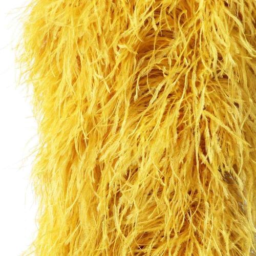 Châle Boa En Plumes D'autruche Pour La Couture,Garniture Pour Robe,Chemise,Haut,Vêtements De Danse,Manches En Plumes,Ceinture,Écharpe,2m,1-10 Rôle - Type Doré-3 Ply