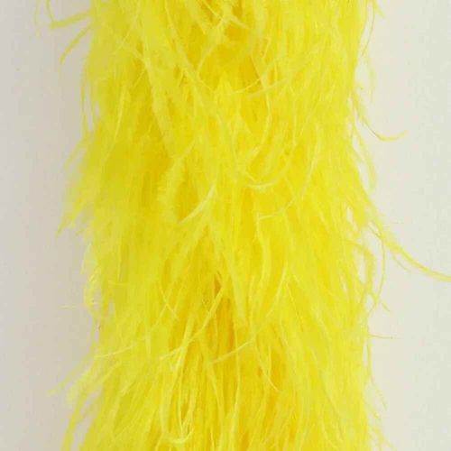 Châle Boa En Plumes D'autruche Pour La Couture,Garniture Pour Robe,Chemise,Haut,Vêtements De Danse,Manches En Plumes,Ceinture,Écharpe,2m,1-10 Rôle - Type Yellow-3 Ply